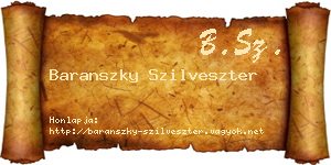 Baranszky Szilveszter névjegykártya